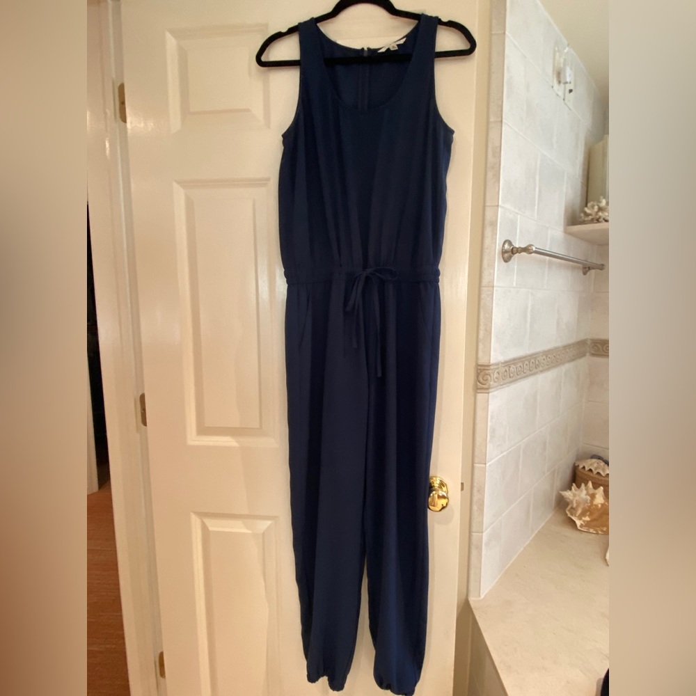Cabi french navy jumpsuit